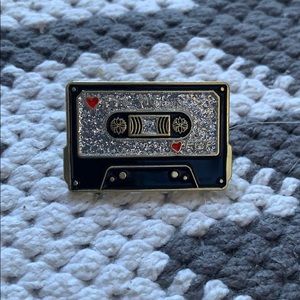 Cassette tape enamel pin